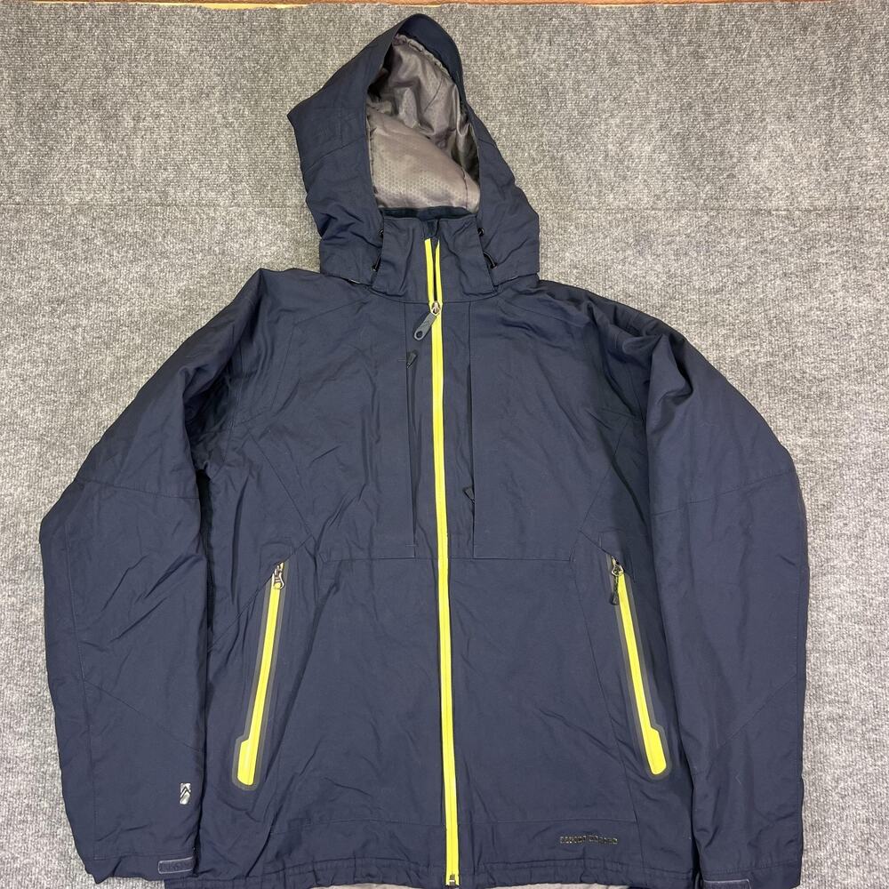 Alpine Design Jacket Mens M Blue Quilted Hooded Insulated Full Zip Pockets